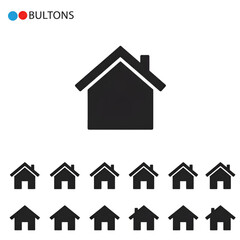 Fototapeta premium Illustration of Simple Black Home Icons on Transparent Background