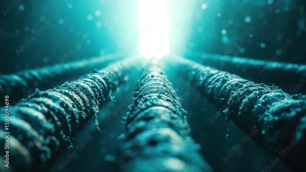 Poster abstract close-up of rusty metal rods with dramatic light illuminating the background creating a moo