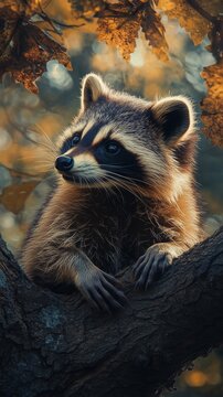 Naklejki Raccoons' favorite foods are fish, insects, fruits, vegetables, and even human food.
