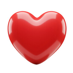 3D illustration of a red heart, isolated on black background.