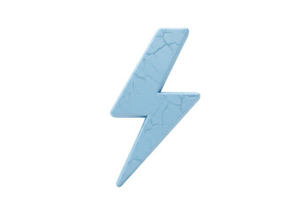 Cracked Light Blue Lightning Bold Illustration on Black Background