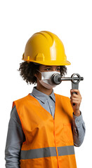 Safety First Illustration Engineering Woman Wearing Safety Gear with Tool
