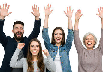 Excited Group Photo of Cheerful People Celebrating Success_Photo