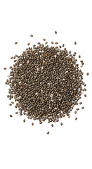 Chia seeds on black background Isolated image