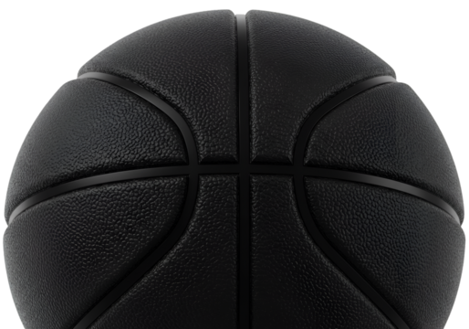 Detailed 3D Isolated Illustration of a Black Basketball