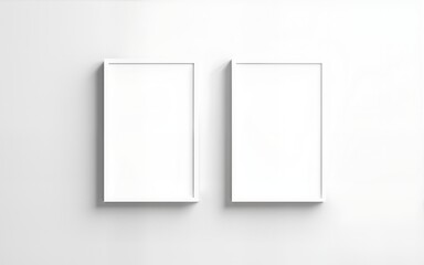 Two blank white rectangles on a neutral background, ideal for mockup. High quality