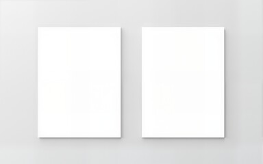 Two blank white rectangles on a neutral background, ideal for mockup. High quality