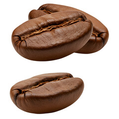 Close-up of Freshly Roasted Coffee Beans Illustration on Black Background