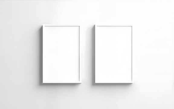 Two blank white rectangles on a neutral background, ideal for mockup. High quality