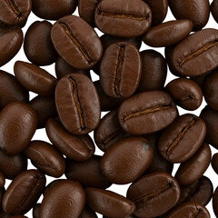 Photo of Roasted Coffee Beans, Macro Close-up View, Brown Texture