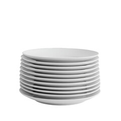 Stacked White Plates on Black Background (Photo)
