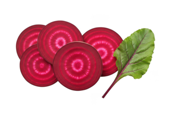 Sliced Beetroot Rings and Green Leaf on vegetable food