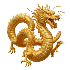 Obraz premium Golden Dragon illustration PNG