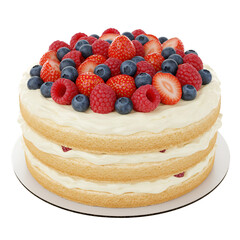 Delicious Cake with Fresh Berries Illustration
