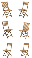 Wooden Folding Chairs Illustration on a Black Background