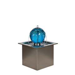 Decorative Blue Sphere Water Fountain Illustration Photo