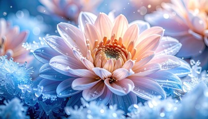 Icy Floral Beauty in Winter Nature