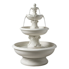 White Ceramic Fountain Isolated on Black Background Photo