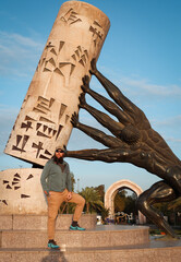 Exploring cultural heritage at the historical site in Iraq during sunset