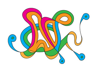 Abstract art "Octopus in bright colors"