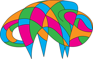 Abstract art "bison in bright colors"