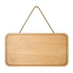 Wooden Sign Board with Rope as a Hanging Illustration