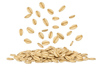 Illustration of Falling Oatmeal Grains on Black Background