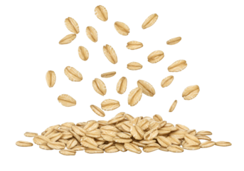 Illustration of Falling Oatmeal Grains on Black Background