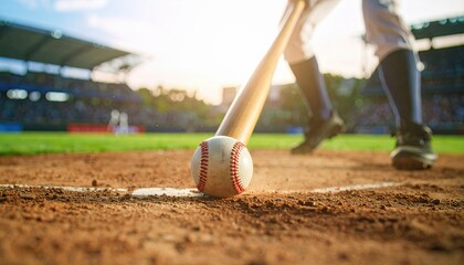 Dynamic Baseball Bat Hitting Ball in Slow Motion Shot