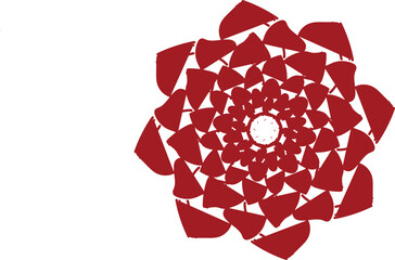 white lace on red background