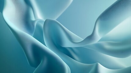 Fototapeta premium Flowing Blue Fabric Creates Abstract Design on Smooth Background