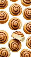 Delicious Cinnamon Rolls Illustration on Black Background