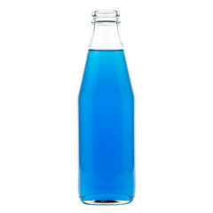 Blue Liquid in Glass Bottle Photo Isolated Background