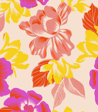 Pattern seamless print fashion textile design tropical floral flower stripe geometric abstract
