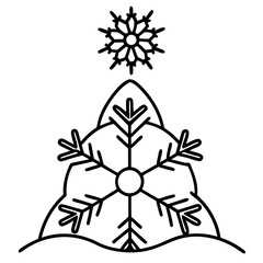 Christmas Ice Etch Silhouette – Frosted Glass Winter Design, Holiday Window Decoration Vector Art