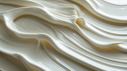 Obraz premium Cream or white substance with smooth, flowing textures.