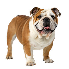 Obraz premium Bulldog standing against black background isolated on a transparent background canine