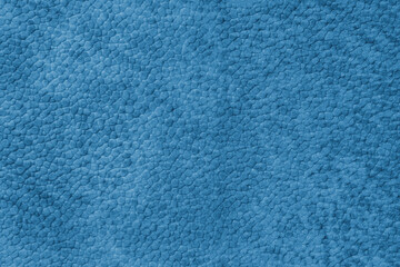 Detailed close up, macro of blue synthetic suede leather texture, faux leather, leatherette....