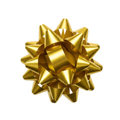 Isolated Golden Bow Illustration on Black Background