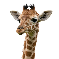Obraz premium Realistic Photo of a Giraffe Head with Isolated Background