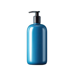 Blue Plastic Bottle with Pump for Liquid Products and Cosmetics