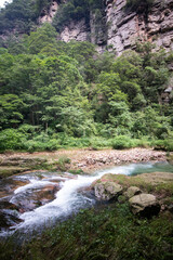 The Gold whip Stream in Zhangjiajie national forest park with its beautiful nature