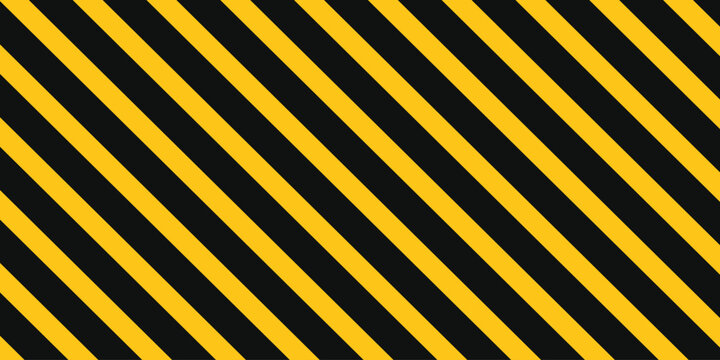 Warning yellow black diagonal stripes line.