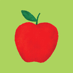 Cute Apple Fruit Illustration 