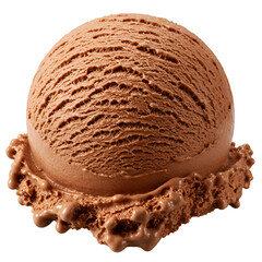 Realistic Photo of Delicious Chocolate Ice Cream Isolated on Black