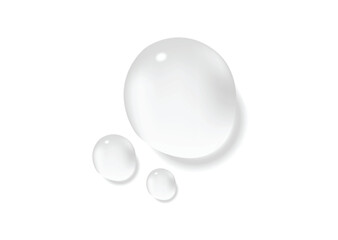 A drop of moisturizing gel or serum on a white background cosmetic product for skin care