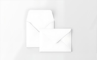 Two blank white envelopes on a plain background. High quality