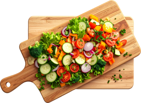 Cutting Board with Vegetables icon isolated on transparent background. PNG