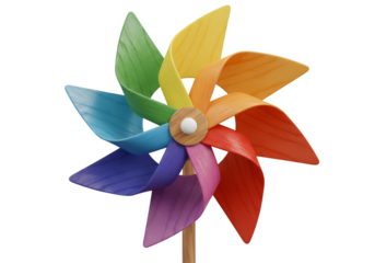 3D Illustration of a Colorful Pinwheel with a dark Background