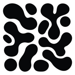 Abstract Black Organic Shapes on White Background vector 1